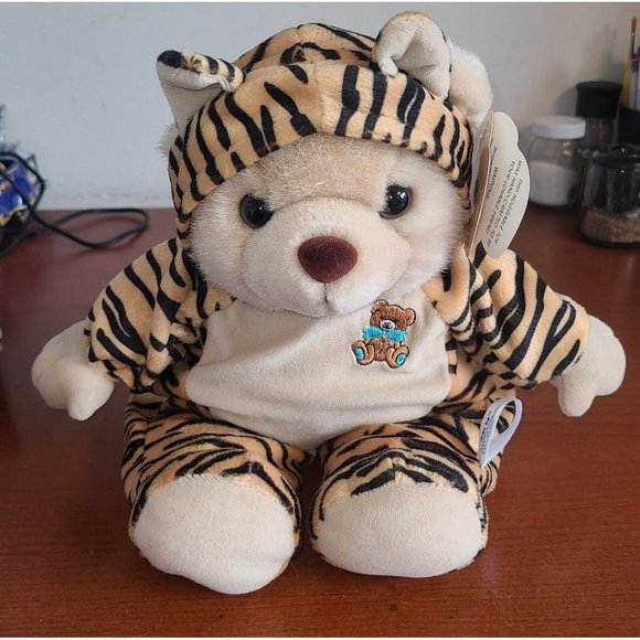 SKM Enterprise 12" Teddy Bear Plush In Tiger Costume Cute! Clean Hand Crafted - Picture 2 of 11